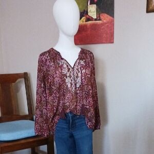 Mason&Bell- Floral Lace Trim Blouse